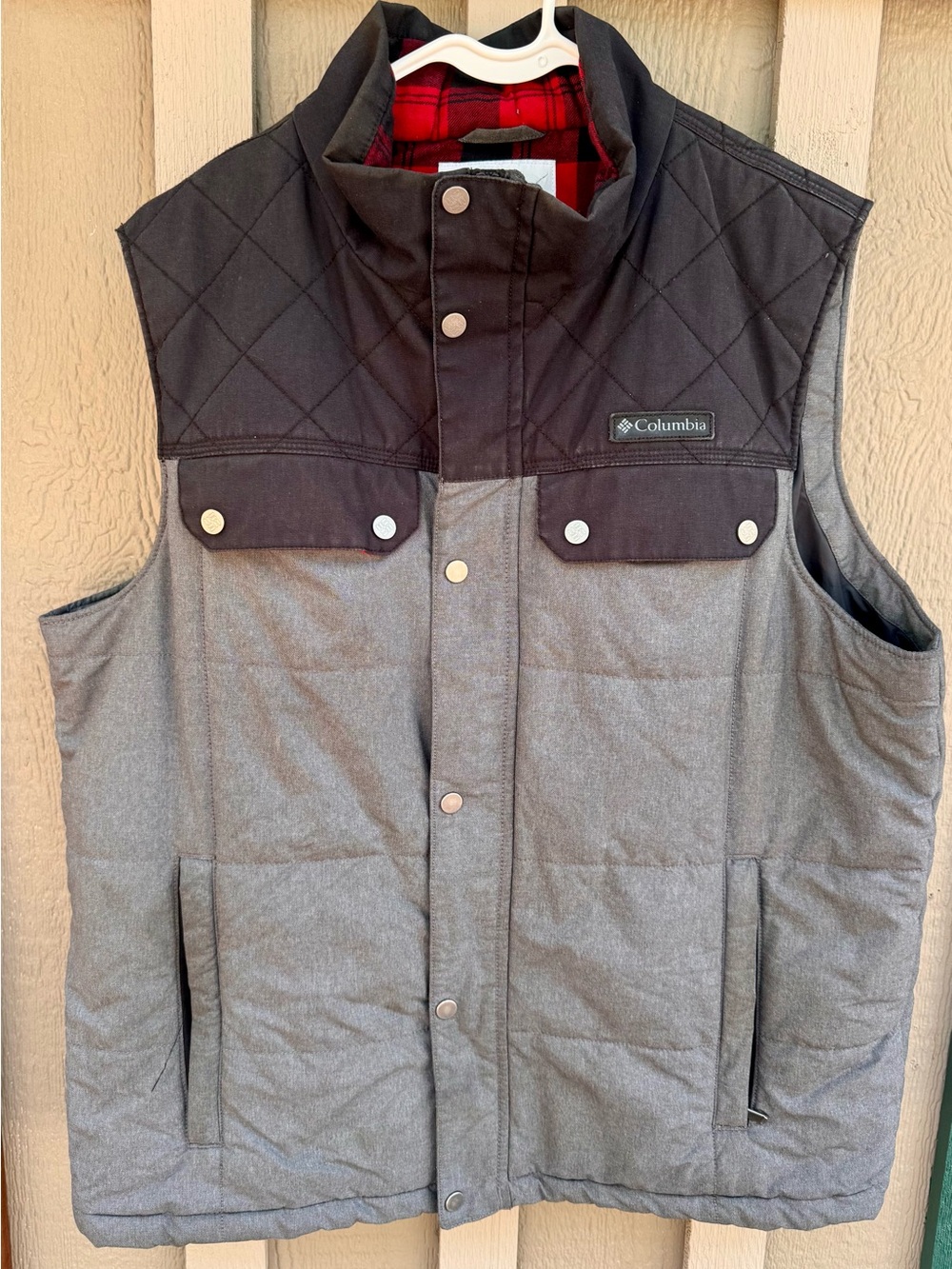 Columbia Sportswear Mens Gray & Black Fall Outerwear Vest GUC